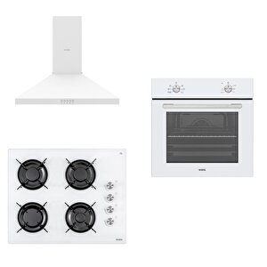 Beyaz 3 Lü Ankastre Set  80 Af 4661 Yb - Ao 65104 B - Ad 60030 B