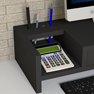 Emkawood Mira Monitör Yükseltici Laptop Standı Siyah Raf