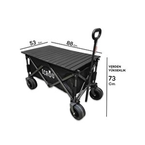 Ecrou Masalı Katlanır Vagon Taşıma Arabası Siyah