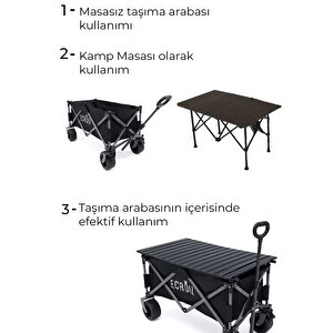 Ecrou Masalı Katlanır Vagon Taşıma Arabası Siyah