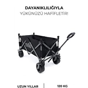 Ecrou Masalı Katlanır Vagon Taşıma Arabası Siyah