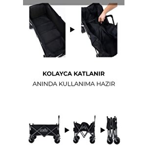 Ecrou Masalı Katlanır Vagon Taşıma Arabası Siyah