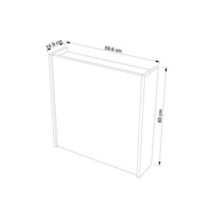 Aynalı Banyo Dolabı – Raflı Lavabo Üstü, Modern Tasarım - 65x60 Ceviz