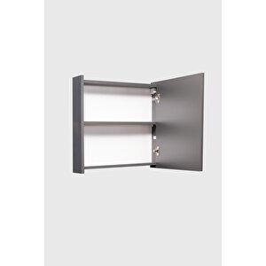 Aynalı Banyo Dolabı – Raflı Lavabo Üstü, Modern Tasarım 55x60 Antrasit