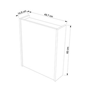 Aynalı Banyo Dolabı – Raflı Lavabo Üstü, Modern Tasarım 55x60 Antrasit