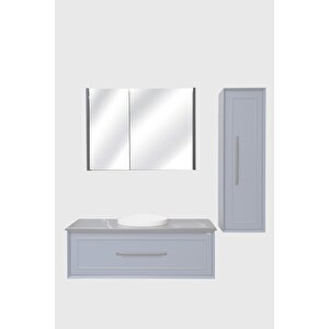 Aynalı Banyo Dolabı – Raflı Lavabo Üstü, Modern Tasarım- 80x60