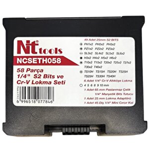 Nttools Bits Uç Ve Lokma Seti 1/4" 58 Parça