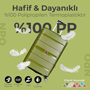 Npo Diamond Pp(polipropilen) Küçük Ve Orta Boy 2'li Kırılmaz Valiz Seti-Siyah