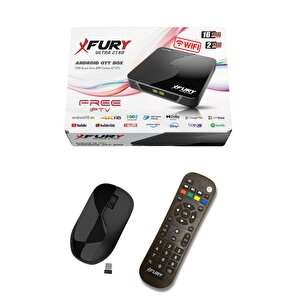 Fury Android Tv Box Medya Oynatıcı 16gb Hafıza Dahili Wifi - Kablosuz Mouse - Çanaksız Tv İzleme