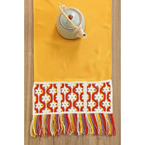Renkli Saçaklı Ve Motifli Runner 120x40 Cm,r-97o