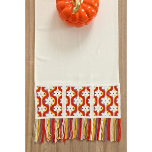 Renkli Saçaklı Ve Motifli Runner 120x40 Cm,r-97o
