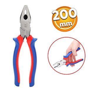 Ugr Büyük Pense 200 Mm Kombine Kesme Sıkma Keski Plastik Saplı 20 Cm Kalın Sağlam Metal Pense