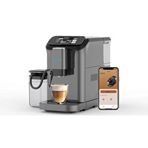 Brewsta Ws-d5 Çelik Kahve Öğütücülü, Süt Köpürtücülü, Dokunmatik Ekranlı Full Otomatik Espresso Makinesi Gri