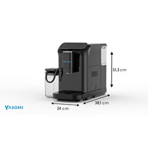 Yasomi Brewsta Ws-d5 Çelik Kahve Öğütücülü, Süt Köpürtücülü, Dokunmatik Ekranlı Full Otomatik Espresso Makinesi Siyah