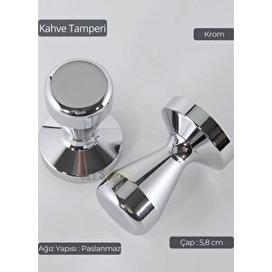 Tamper Krom Kaplama Kahve Tamperi 58 Mm