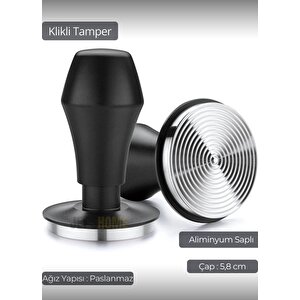 Tamper Klikli Paslanmaz Çelik Kahve Tamperi 58 Mm