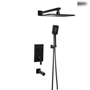Si̇yah Ankastre Duş Seti̇ 3 Yönlü Soft Touch - Full Set - Alfa-505b