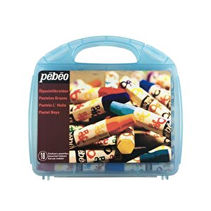 18 Renk Pastel Boya Kalemi Plastik Çantalı