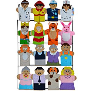 Metal Kukla Askılığı Ve 16 Adet El Kuklası Set