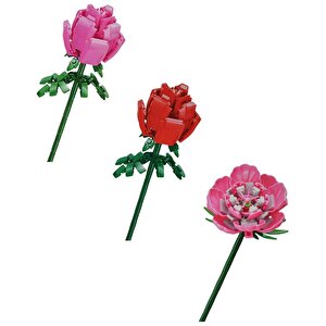 s Rose Ve Carnation Flower Block 3lü Set