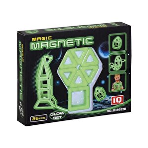 Magic Magnetic 26 Parça Karanlıkta Parlayan Mıknatıslı Şekiller Jh8952b