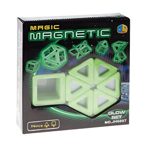 Magic Magnetic 14 Parça Karanlıkta Parlayan Mıknatıslı Şekiller Jh6897