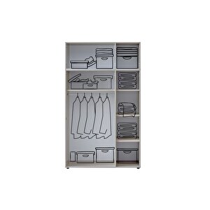Bony Grey 5 Kapılı Modüllü Gardırop