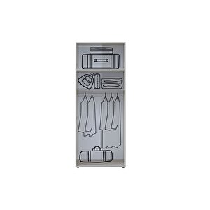 Bony Grey 5 Kapılı Modüllü Gardırop