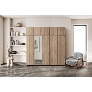 Bony Brown 5 Kapılı Modüllü Gardırop