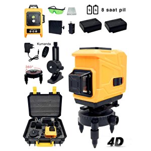 Pro 360° 12 Köşe Otomatik Hizalamalı Lazer Metre Hizalama Yeşil Çizgili Lazer Hizalama Su Terazisi.