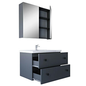 Home Tiflis 65 Cm Mdf Banyo Dolabı Seti Antrasit