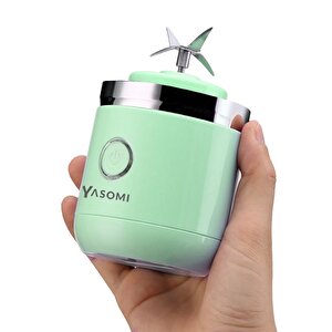 Yasomi Taşınabilir Kablosuz Şarjlı Cam Smoothie El Blenderi Yeşil ( Türkiye Garantili)