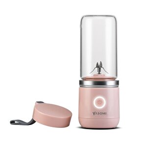 Yasomi Taşınabilir Kablosuz Şarjlı Cam Smoothie El Blenderi Pembe ( Türkiye Garantili)