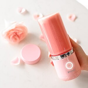 Yasomi Taşınabilir Kablosuz Şarjlı Cam Smoothie El Blenderi Pembe ( Türkiye Garantili)