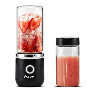 Taşınabilir Kablosuz Şarjlı Cam Smoothie El Blenderi Siyah ( Türkiye Garantili)