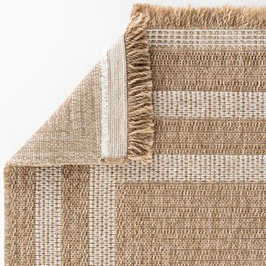 Cool Halı Mocha 668 Beyaz Halı Kilim Mutfak Koridor Yolluk Jüt Hasır Görünüm Dokuma Makine Halı