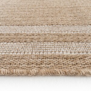 Cool Halı Mocha 668 Beyaz Halı Kilim Mutfak Koridor Yolluk Jüt Hasır Görünüm Dokuma Makine Halı