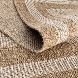 Cool Halı Mocha 668 Beyaz Halı Kilim Mutfak Koridor Yolluk Jüt Hasır Görünüm Dokuma Makine Halı
