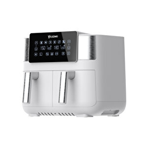 Y80 Beyaz 8 Litre 2850w Çift Hazneli Ve Çift Motorlu Dokunmatik Airfryer Fritöz