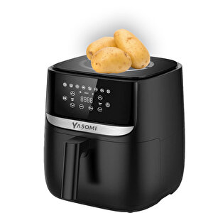 Y55 Tartı Özellikli Siyah 5.7l-6 Litre 1700w Airfryer Fritöz