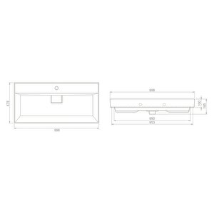 Cerastyle Sharp Etajerli Lavabo 100x48 Cm