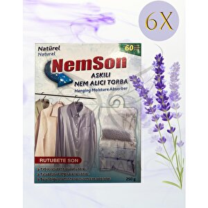 6 Adet 250 Gr Askılı Nem Alıcı Lavanta