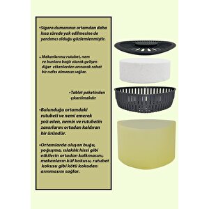 Nem Alıcılı Ve Rutubet Giderici  Aparat - 500 Gr -üçgen Vanilya 3'lü (tablet Dahil)
