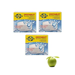 3 Adet 2x250 Gr Nem Alıcı Rutubet Giderici Yedek Tablet Yeşil Elma