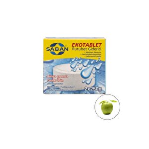 2x250 Gr Nem Alıcı Rutubet Giderici Yedek Tablet Yeşil Elma