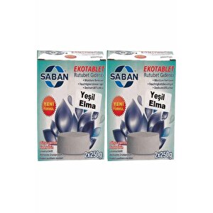 2 Adet 2x250 Gr Nem Alıcı Rutubet Giderici Yedek Tablet Yeşil Elma