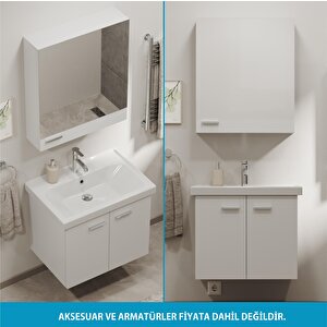 Basic Alt Dolap + Üst Dolap -lavabo 65 Cm.- Beyaz