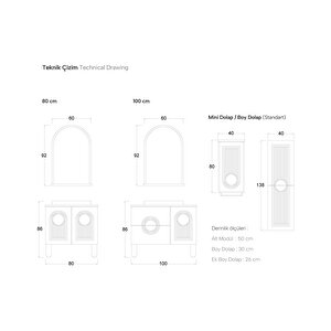 Shower Arte 80 Cm Banyo Dolabı