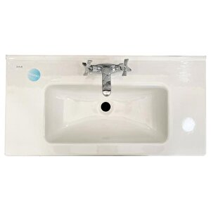 Vi̇tra Mia Antrasit Füme 80 Cm Banyo Dolabı+ayna+lavabo+aplik