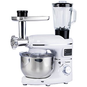 Sm 1504bml Beyaz Led Ekranlı Kıyma Çekme Aparatlı Blender Stand Mikser Mutfak Şefi 1500w